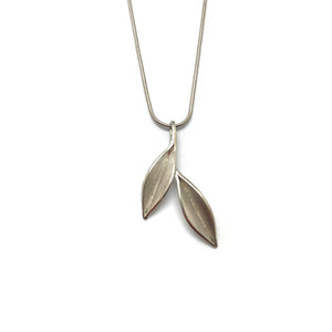 Dancing in the Wind Two Leaf Necklace-Necklaces-Huiyu Chiu-Pistachios