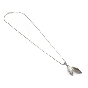 Dancing in the Wind Two Leaf Necklace-Necklaces-Huiyu Chiu-Pistachios