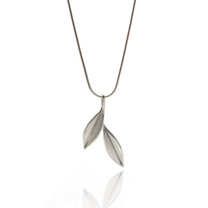 Dancing in the Wind Two Leaf Necklace-Necklaces-Huiyu Chiu-Pistachios