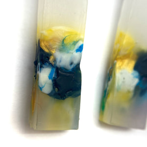 Dark Blue and Yellow Rectangle Earrings-Earrings-Asami Watanabe-Pistachios