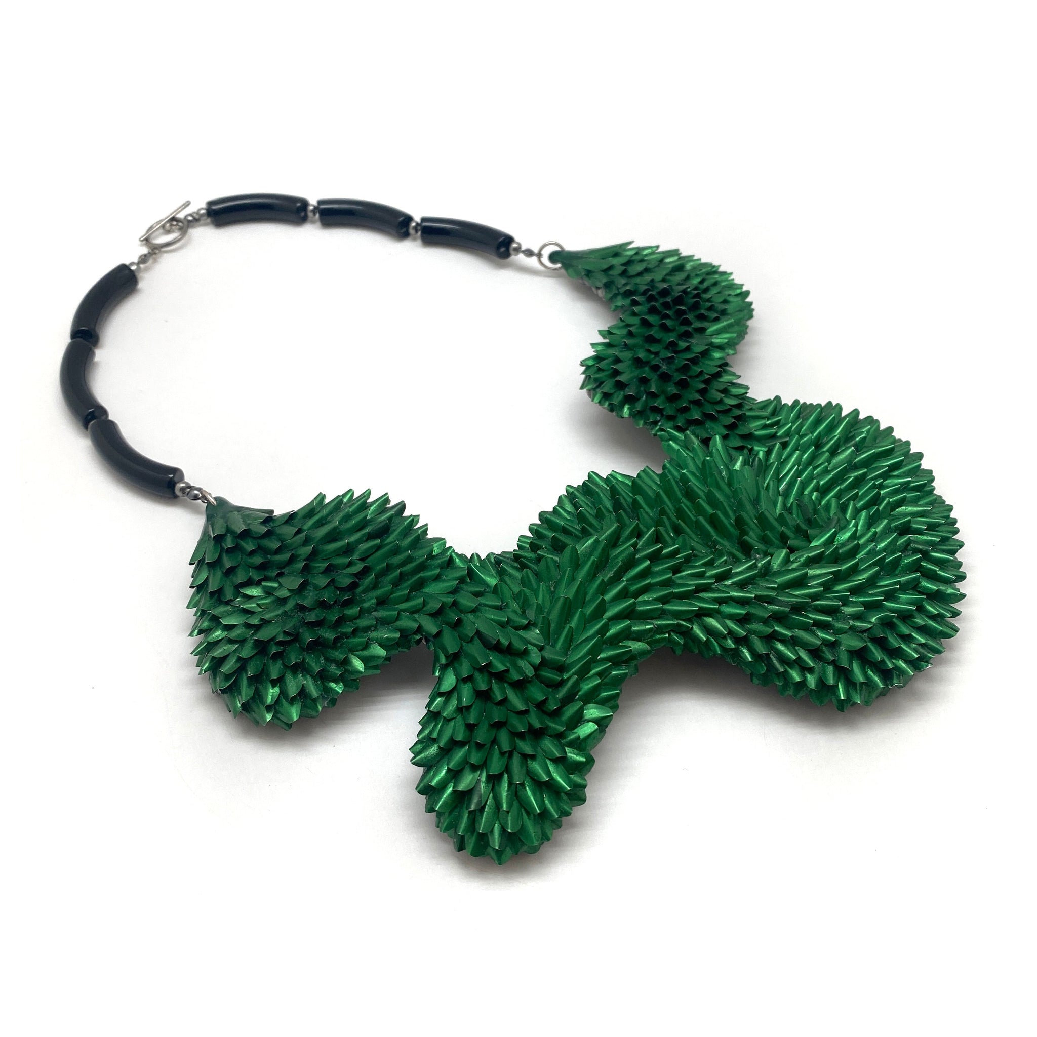Chunky Green Acrylic Chain Statement Necklace | Olivia Divine Jewellery |  SilkFred US