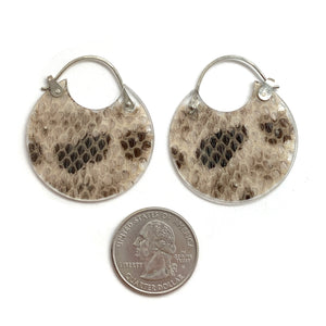 Dark Snakeskin Hoop Earrings-Earrings-Luana Coonen-Pistachios