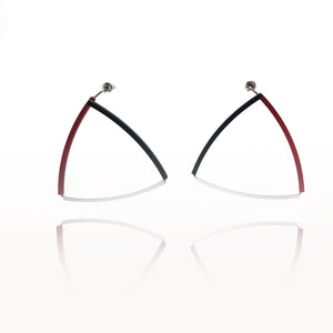 Deep Triangle Bow Earrings Red-Earrings-Ursula Muller-Pistachios