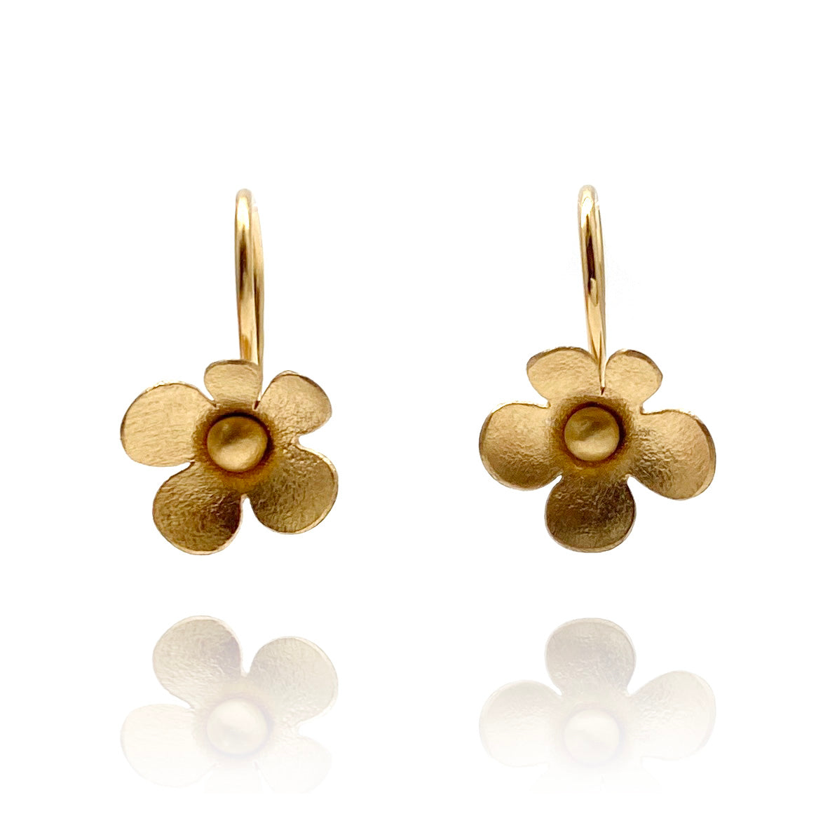 Delicate Gold Flower Drops-Earrings-Anna Krol-Pistachios