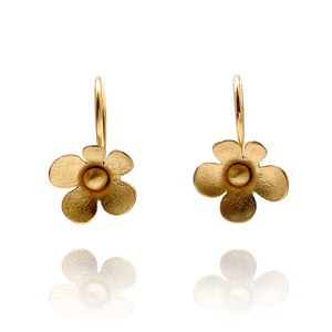 Delicate Gold Flower Drops-Earrings-Anna Krol-Pistachios