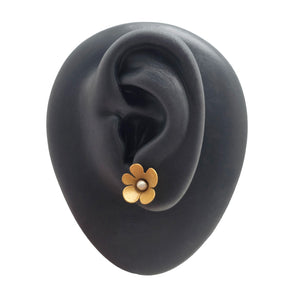 Delicate Gold Flower Studs-Earrings-Anna Krol-Pistachios