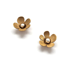 Delicate Gold Flower Studs-Earrings-Anna Krol-Pistachios