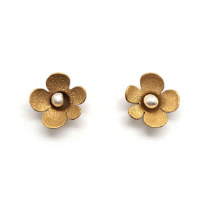 Delicate Gold Flower Studs-Earrings-Anna Krol-Pistachios