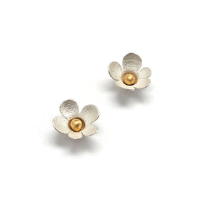 Delicate Silver Flower Studs-Earrings-Anna Krol-Pistachios