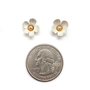 Delicate Silver Flower Studs-Earrings-Anna Krol-Pistachios
