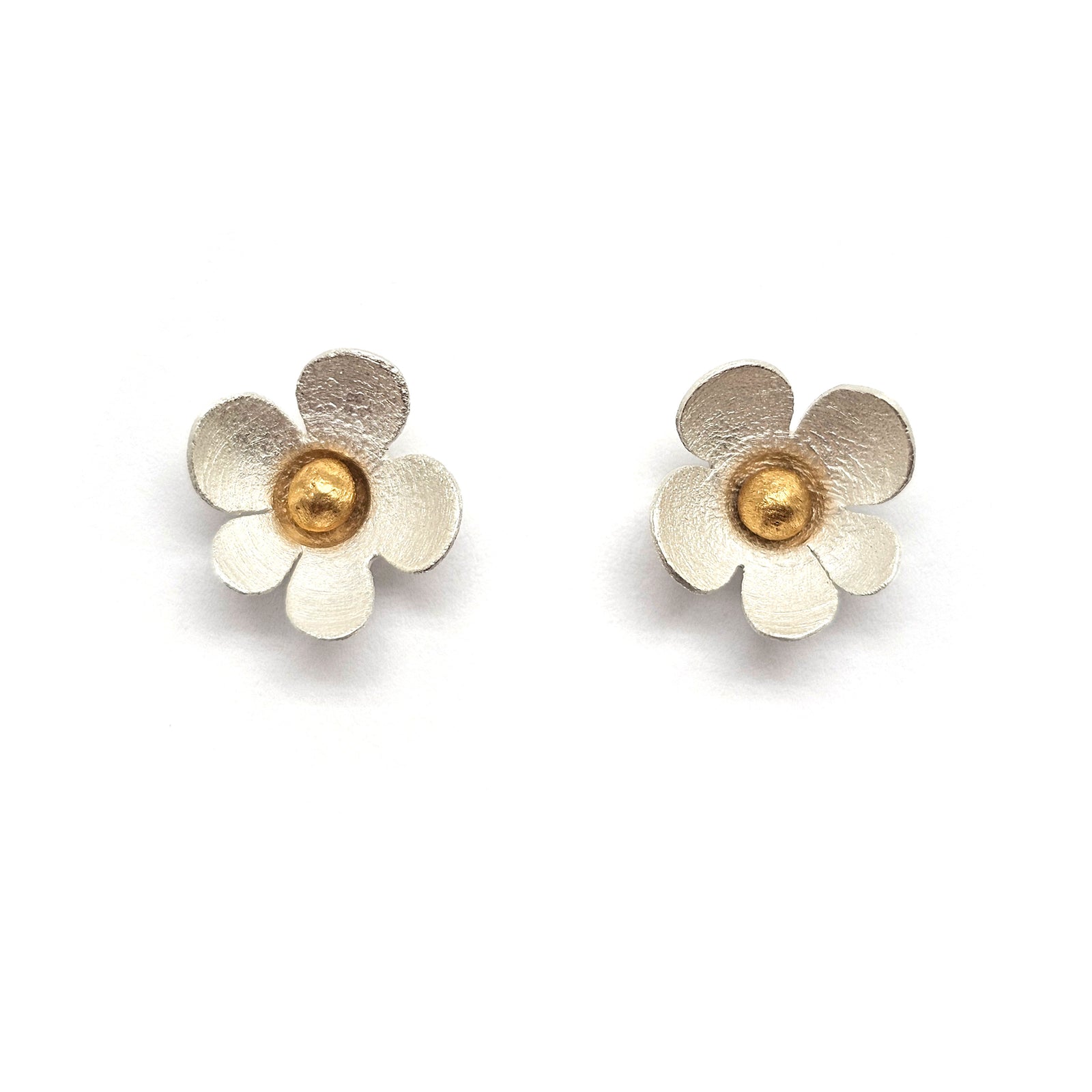 Delicate Silver Flower Studs-Earrings-Anna Krol-Pistachios