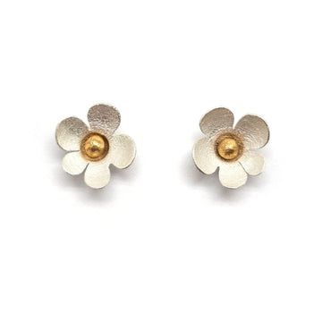 Delicate Silver Flower Studs