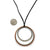 Demitra Thomloudis - Double Gray Circle with Orange Pendant Necklace-Necklaces-Precious Collective-Pistachios