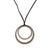 Demitra Thomloudis - Double Gray Circle with Orange Pendant Necklace-Necklaces-Precious Collective-Pistachios