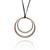 Demitra Thomloudis - Double Gray Circle with Orange Pendant Necklace-Necklaces-Precious Collective-Pistachios