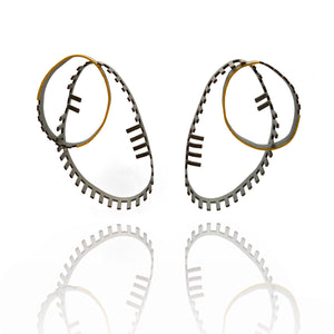 Demitra Thomloudis - Intersection with Orange Large Earrings-Earrings-Precious Collective-Pistachios