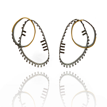 Demitra Thomloudis - Intersection with Orange Large Earrings