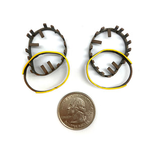 Demitra Thomloudis - Intersection with Orange Medium Earrings-Earrings-Precious Collective-Pistachios