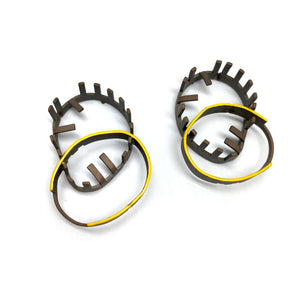 Demitra Thomloudis - Intersection with Orange Medium Earrings-Earrings-Precious Collective-Pistachios