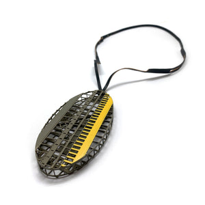 Demitra Thomloudis - Oval Pendant in Gray and Yellow-Necklaces-Precious Collective-Pistachios