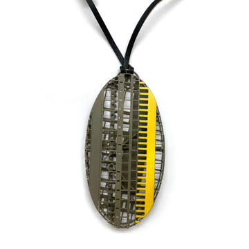 Demitra Thomloudis - Oval Pendant in Gray and Yellow