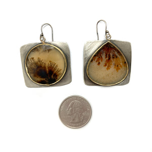 Dendritic Agate Bezel Earrings-Earrings-Lori Francescutti-Pistachios