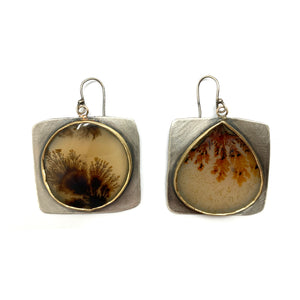 Dendritic Agate Bezel Earrings-Earrings-Lori Francescutti-Pistachios