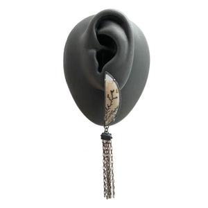 Dendritic Agate Fringe Earrings-Earrings-Heather Guidero-Pistachios