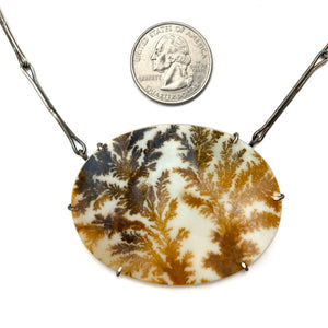 Dendritic Agate Oval Necklace-Necklaces-Lori Francescutti-Pistachios