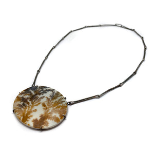 Dendritic Agate Oval Necklace-Necklaces-Lori Francescutti-Pistachios