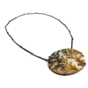Dendritic Agate Oval Necklace-Necklaces-Lori Francescutti-Pistachios