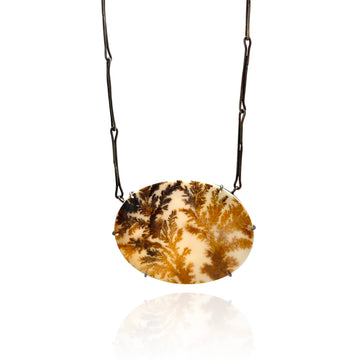 Dendritic Agate Oval Necklace