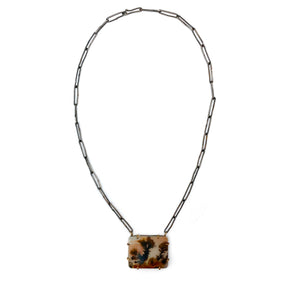 Dendritic Agate Square Necklace-Necklaces-Lori Francescutti-Pistachios