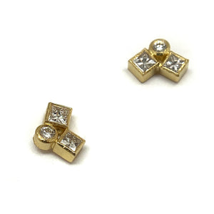 Diamond Cluster Stud Earrings-Earrings-Karin Jacobson-Pistachios