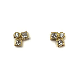 Diamond Cluster Stud Earrings-Earrings-Karin Jacobson-Pistachios