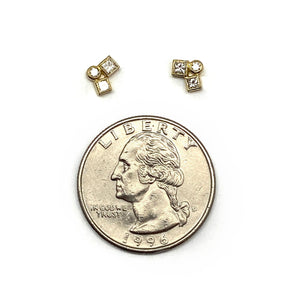 Diamond Cluster Stud Earrings-Earrings-Karin Jacobson-Pistachios
