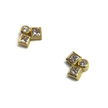 Diamond Cluster Stud Earrings