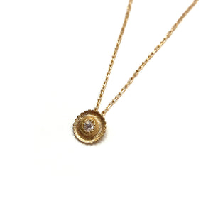 Diamond Dot Gold Circle Necklace-Necklaces-Mizuki Shinkai-Pistachios