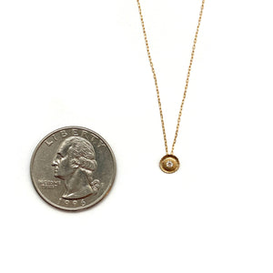 Diamond Dot Gold Circle Necklace-Necklaces-Mizuki Shinkai-Pistachios