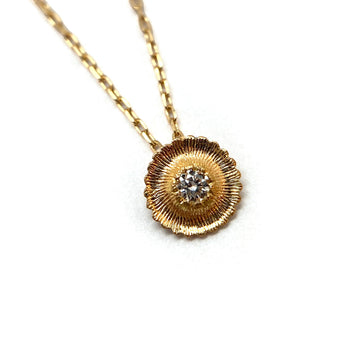 Diamond Dot Gold Circle Necklace