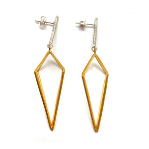 Diamond Drop Link Earrings - Gold/Silver-Earrings-Veronika Majewska-Pistachios