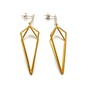 Diamond Drop Link Earrings - Gold/Silver-Earrings-Veronika Majewska-Pistachios