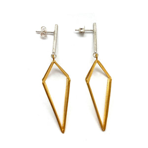 Diamond Drop Link Earrings - Gold/Silver-Earrings-Veronika Majewska-Pistachios