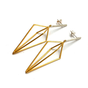 Diamond Drop Link Earrings - Gold/Silver-Earrings-Veronika Majewska-Pistachios