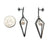 Diamond Drop Link Earrings with Pearl-Earrings-Veronika Majewska-Pistachios