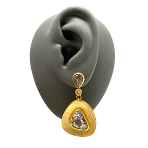 Diamond Slice Dangle Earrings-Earrings-Petra Class-Pistachios