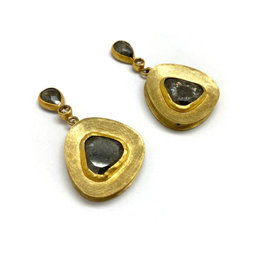 Diamond Slice Dangle Earrings