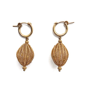 Diamond and Gold Crochet Earrings - Pistachios