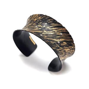 Diamond and Gold Dust Cuff-Bracelets-Pat Flynn-Pistachios