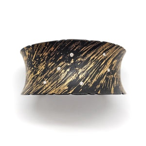 Diamond and Gold Dust Cuff-Bracelets-Pat Flynn-Pistachios